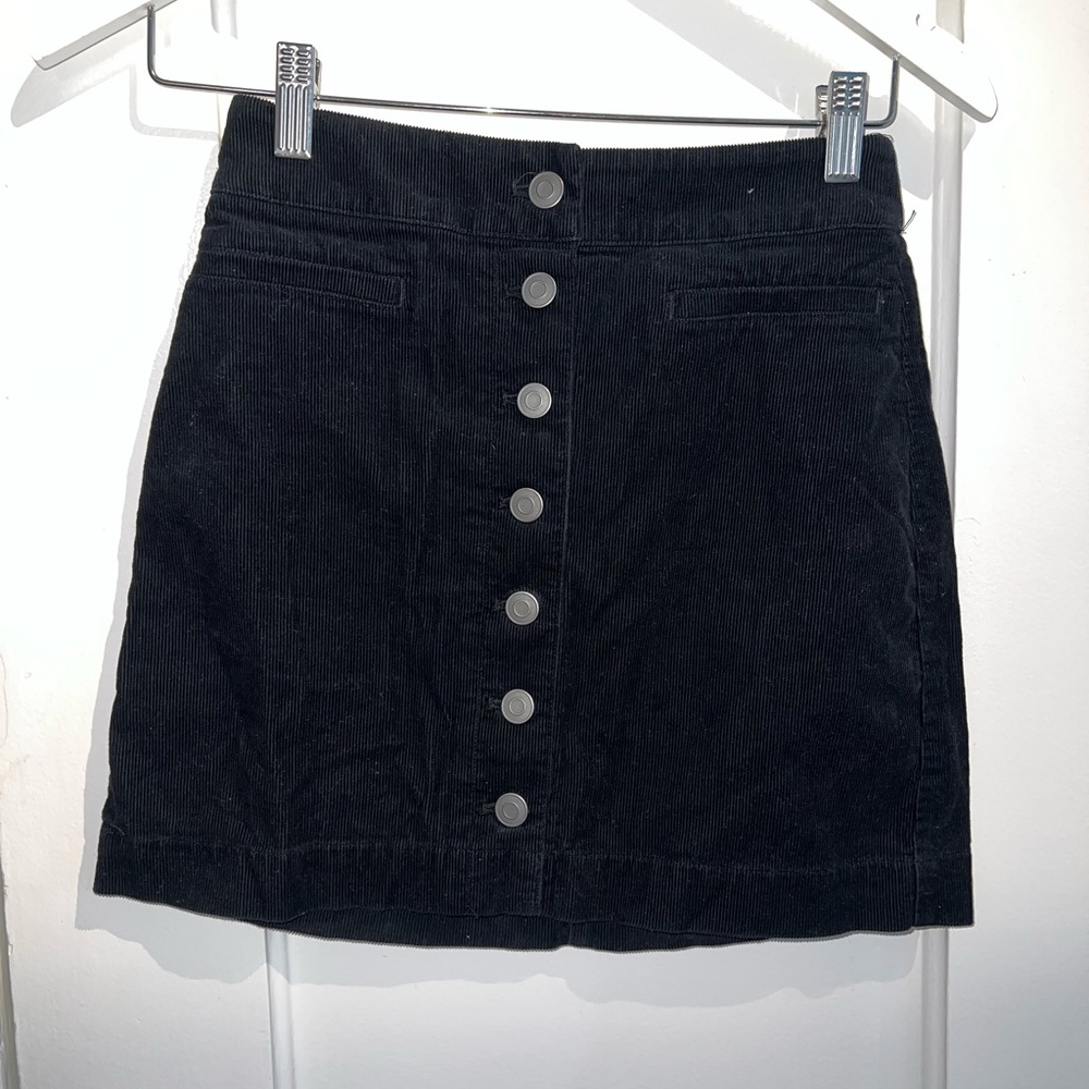 Elegant Black Button-Down Mini Skirt